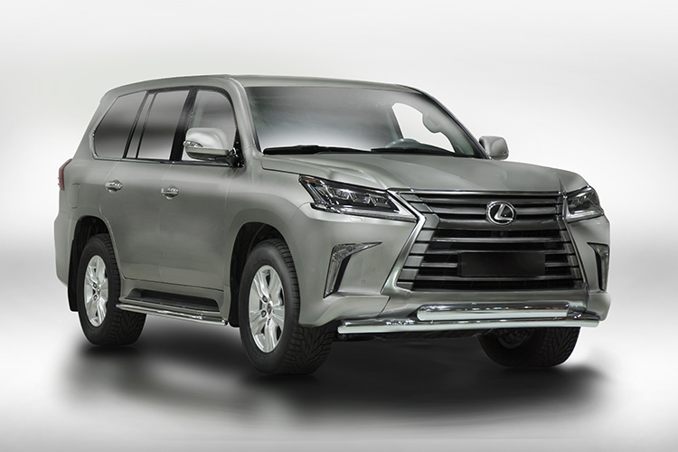 ЗАЩИТА ПЕРЕДНЯЯ D76/ОВАЛЬНАЯ 75X42 LEXUS LX 2015