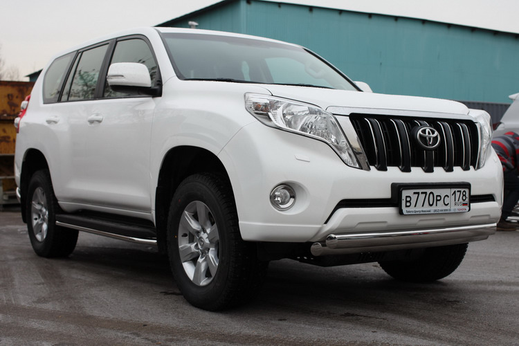 ЗАЩИТА ПЕРЕДНЯЯ ДВОЙНАЯ ОВАЛЬНАЯ 75Х42 TOYOTA LAND CRUISER 150
