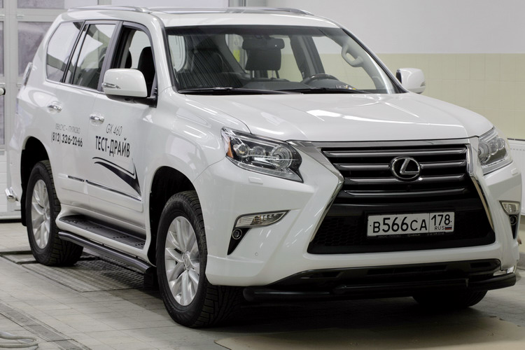 ЗАЩИТА ПЕРЕДНЯЯ ДВОЙНАЯ D76/60 ЧЕРНАЯ LEXUS GX 460 2013
