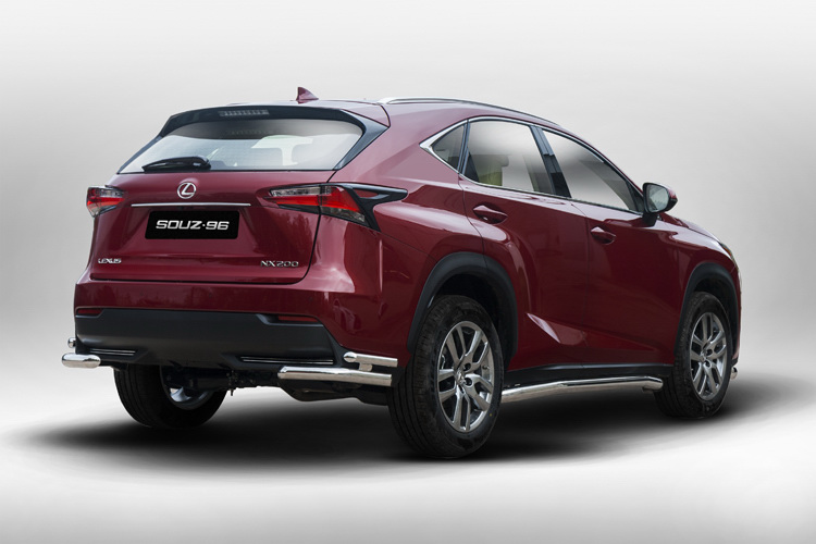 ЗАЩИТА ЗАДНЯЯ "УГОЛКИ" ДВОЙНЫЕ D60/42(ОДНА ВЫХЛОПНАЯ ТРУБА) LEXUS NX 2014
