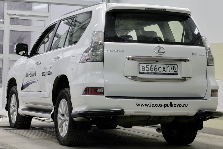 ЗАЩИТА ЗАДНЯЯ "УГОЛКИ" D76 ЧЕРНЫЕ LEXUS GX 460 2013