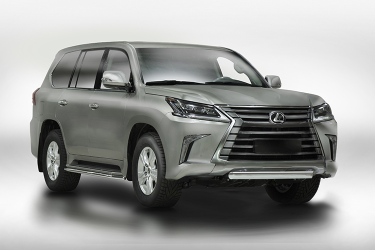 ЗАЩИТА ПЕРЕДНЯЯ ОВАЛЬНАЯ 75X42 LEXUS LX 2015