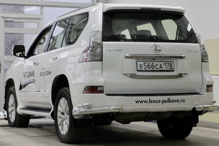 ЗАЩИТА ЗАДНЯЯ "УГОЛКИ" ДВОЙНЫЕ D76/42 LEXUS GX 460 2013