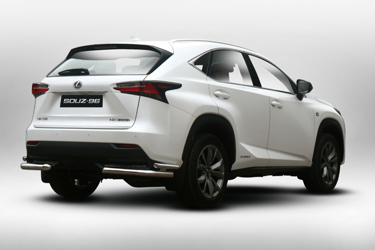 ЗАЩИТА ЗАДНЯЯ "УГОЛКИ" ДВОЙНЫЕ D60/42 XL(ОДНА ВЫХЛОПНАЯ ТРУБА) LEXUS NX 2014