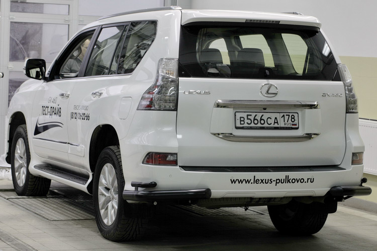 ЗАЩИТА "УГОЛКИ" ДВОЙНЫЕ D76/42 ЧЕРНЫЕ LEXUS GX 460 2013