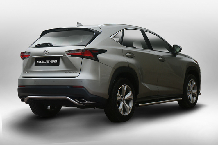 ЗАЩИТА ЗАДНЯЯ УЗКАЯ D42(ДВЕ ВЫХЛОПНЫЕ ТРУБЫ) LEXUS NX 2014
