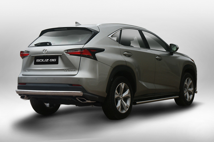 ЗАЩИТА ЗАДНЯЯ ОВАЛЬНАЯ 75Х42(ДВЕ ВЫХЛОПНЫЕ ТРУБЫ) LEXUS NX 2014